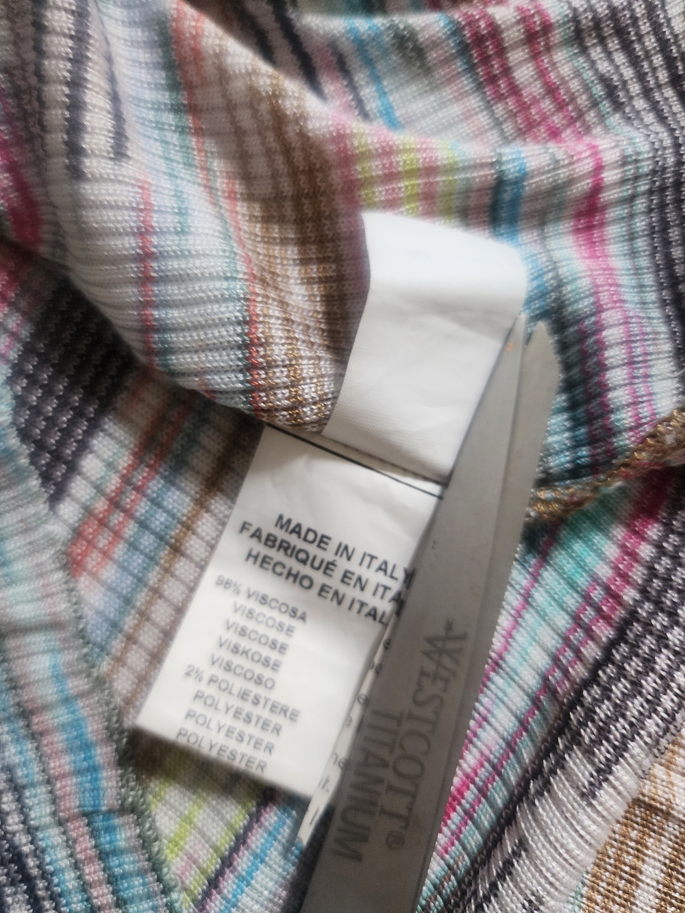 M MISSONO | Multicolor Striped V-Neck Button Cardigan - Picture 13 of 16